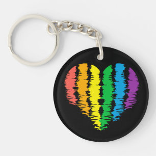LGBT+pride. Arc-en-ciel du coeur. Porte-clé