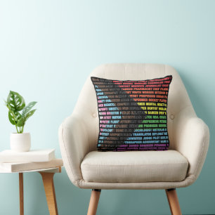 LGBT Pride Beroepen Word Cloud Worpkussen Kussen