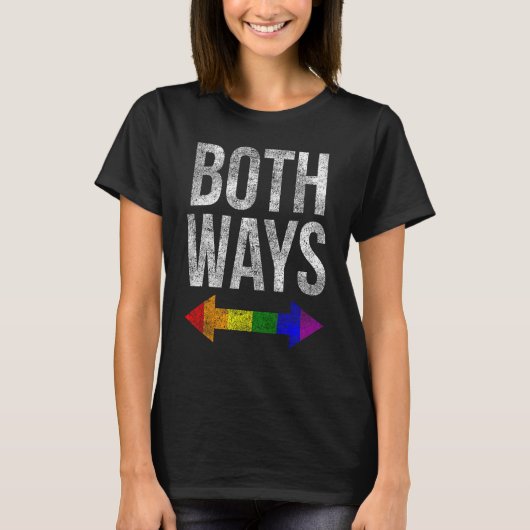 LGBT Pride Both Ways Bisexual Rainbow Arrow Human T-shirt (Voorkant)