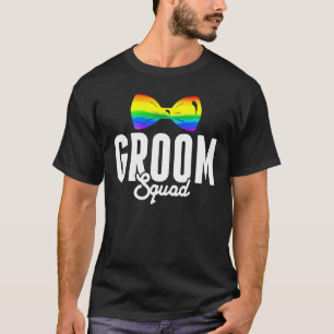 LGBT Pride Bruidegom Team Heren Trouwfeest Regenbo T-shirt