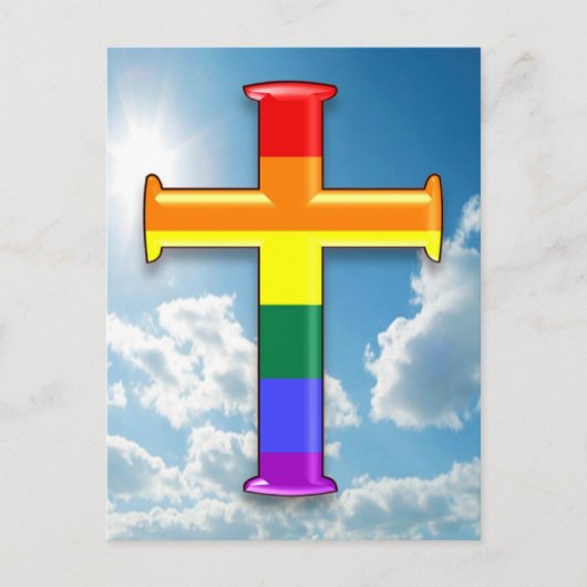 LGBT Pride Cross Briefkaart (Voorkant)