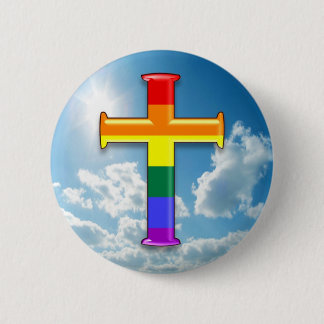 LGBT Pride Cross Ronde Button 5,7 Cm
