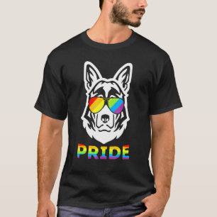 Lgbt Pride Duitse Herdershond Regenboogvlag Steun T-shirt
