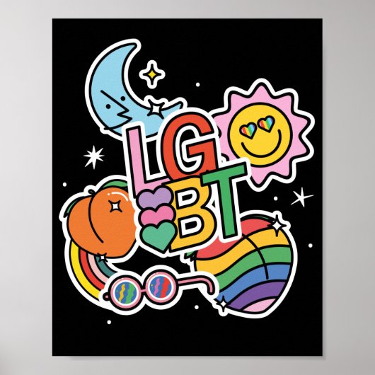 LGBT+Pride. Echte liefde. Regenboogvlag. Poster (Voorkant)