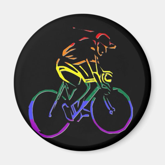 LGBT Pride Fietser Magneet (Voorkant)
