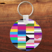 LGBT Pride Flag Collage Sleutelhanger (Voorkant)