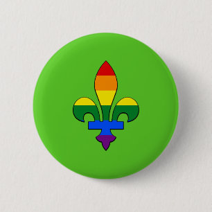 LGBT-pride fleur-de-lis Ronde Button 5,7 Cm