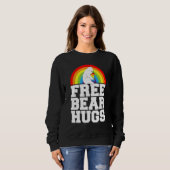 LGBT Pride Free Bear Hugs Rainbow Support Human Ri Trui (Voorkant volledig)