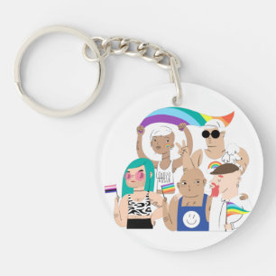 LGBT+Pride. GAY-liefde. Regenboogvlag. Sleutel Sleutelhanger