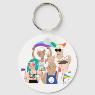 LGBT+Pride. GAY-liefde. Regenboogvlag. Sleutelhanger