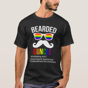 LGBT Pride Gay Oom Ondersteuning Bearded Guncle Fa T-shirt