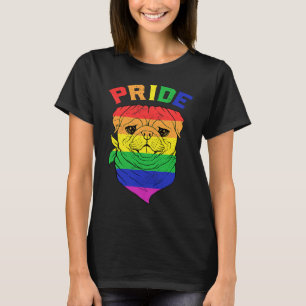 LGBT Pride Gay Pug Hond Regenboog Vlag Streep Geli T-shirt