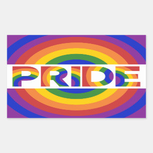 LGBT Pride Geometrische Rainbow Bullseye Rechthoekige Sticker