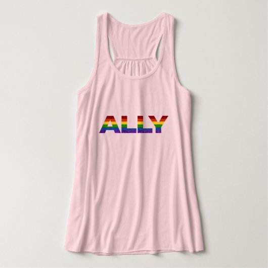 LGBT Pride Glitter Ally Tanktop (Design voorkant)
