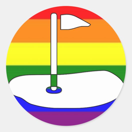 LGBT Pride Golfavontuur Ronde Sticker (Voorkant)
