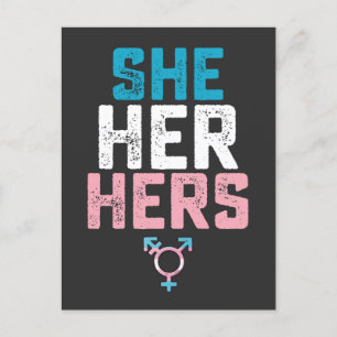 LGBT Pride haar haar transgenderspronouns Uitnodiging Briefkaart