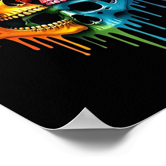 Lgbt Pride Halloween Horror Skeleton Skull Rainbow Poster (Hoek)