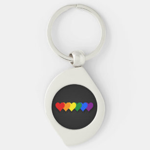 LGBT pride harten metalen Sleutelhanger