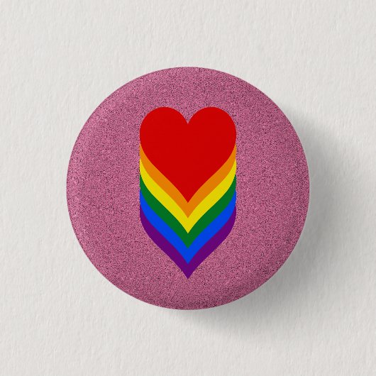 LGBT pride harten roze knop Ronde Button 3,2 Cm (Voorkant)