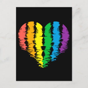 LGBT+pride. Hartregenboog. Briefkaart