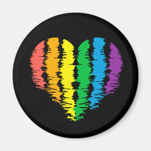 LGBT+pride. Hartregenboog.          Button Magneet