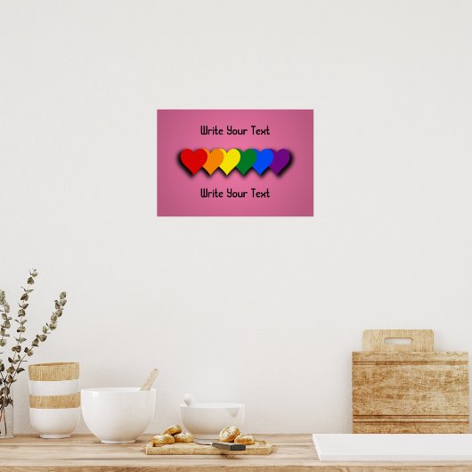 LGBT pride hearts Poster (Cuisine)