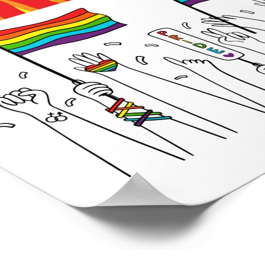 LGBT+Pride. Homo-homo-liefdestrots. Poster (Hoek)