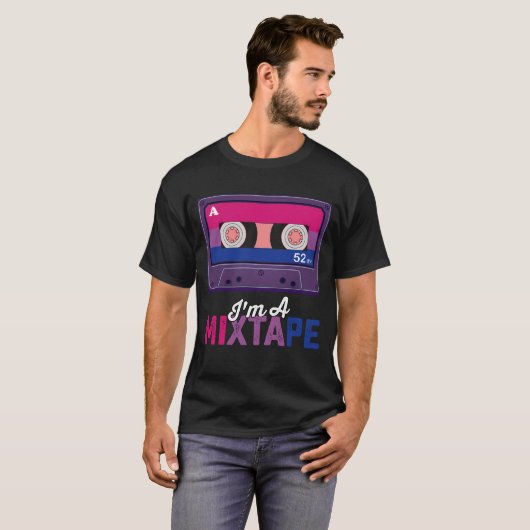 LGBT Pride I m A Mixtape Cassette Bi T-shirt (Voorkant volledig)