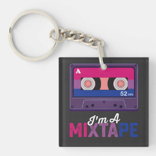 LGBT Pride Ik ben een mixtape cassette Bi Sleutelhanger