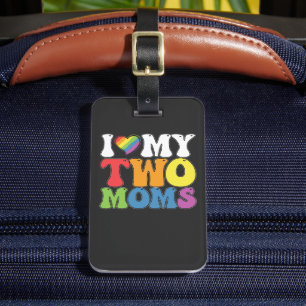 LGBT Pride Ik hou van mijn twee Roma-hombiële steu Bagagelabel