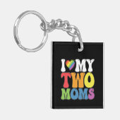 LGBT Pride Ik hou van mijn twee Roma-hombiële steu Sleutelhanger (Voorkant Links)