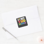 LGBT Pride Ik hou van mijn twee Roma-hombiële steu Vierkante Sticker (Envelop)