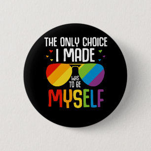 LGBT Pride kleurrijke regenboog Zonnebrillen Eigen Ronde Button 5,7 Cm