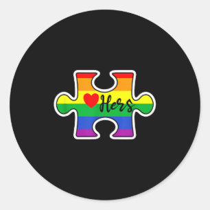 Lgbt Pride Koppel Valentijnsdag Lesbische Haar Reg Ronde Sticker