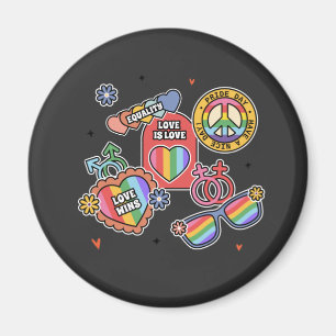 LGBT+pride. Liefde is liefde, gelijkheid, Pride da Magneet