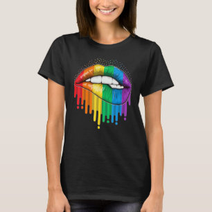 Lgbt Pride Lippen Regenboog Gay Lesbisch Biseksuee T-shirt