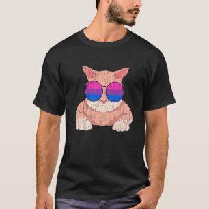 Lgbt Pride Maand  Kat Zonnebril Regenboogvlag Bise T-shirt
