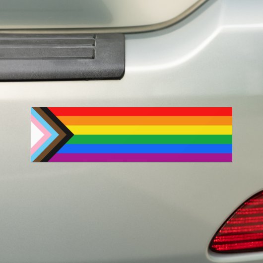 LGBT PRIDE (Progress Pride) Bumpersticker (Op auto)