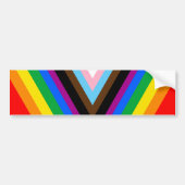 LGBT PRIDE (Progress Pride) Bumpersticker (Voorkant)