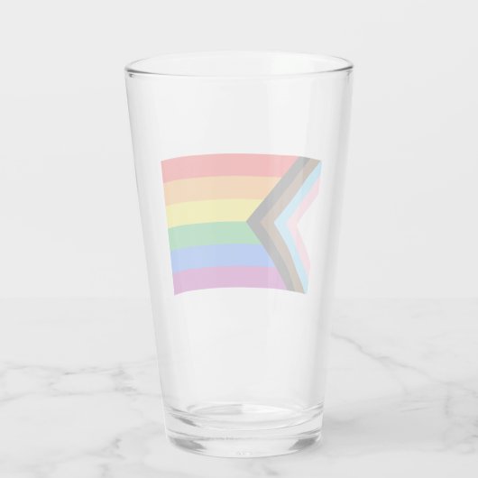 LGBT PRIDE (Progress Pride) Glas (Achterkant)