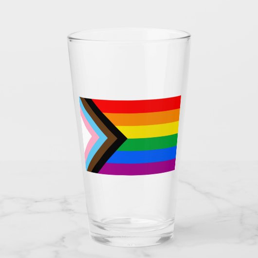 LGBT PRIDE (Progress Pride) Glas (Voorkant)
