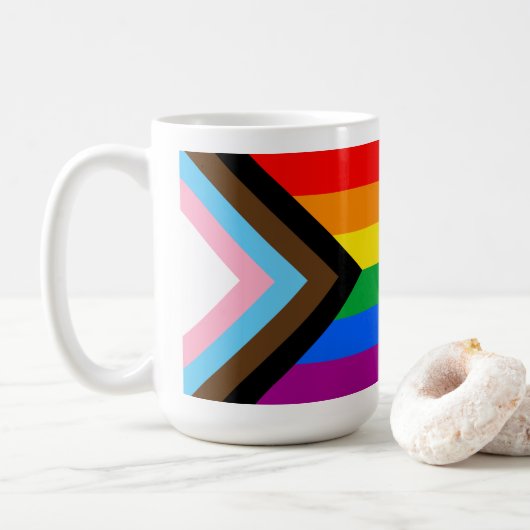 LGBT PRIDE (Progress Pride) Koffiemok (Met donut)