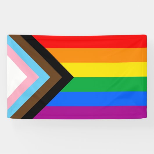 LGBT PRIDE (Progress Pride) Spandoek (Horizontaal)