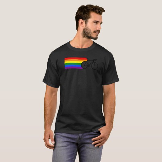 Lgbt Pride Rainbow Fietser Fietsfiets Biker LG T-shirt (Voorkant volledig)