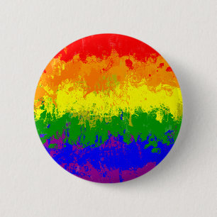 LGBT Pride Rainbow Flag Verf Splatter Button