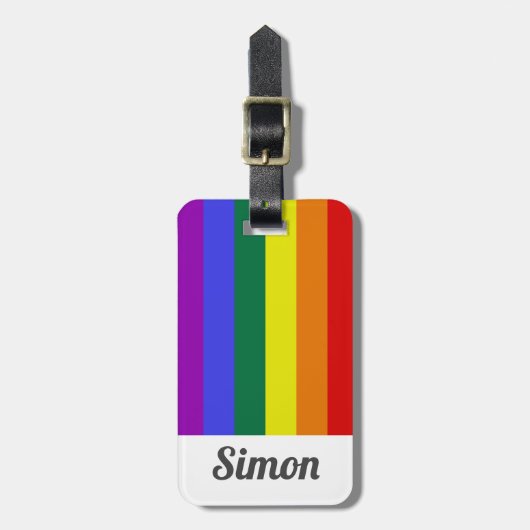 Lgbt Pride Rainbow Gepersonaliseerd Bagagelabel (Voorkant verticaal)