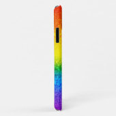LGBT Pride Rainbow Glitter Stripes Naam Case-Mate iPhone Case (Achterkant/rechts)