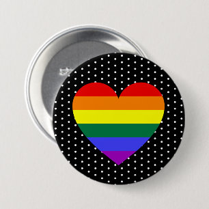 LGBT Pride Rainbow Heart Ronde Button 7,6 Cm