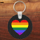 LGBT Pride Rainbow Heart Sleutelhanger (Voorkant)