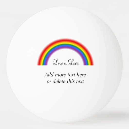 LGBT Pride Rainbow met aangepaste tekst Liefde is  Pingpongballen (Voorkant)